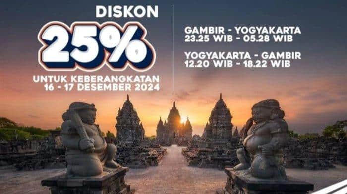 Sambut Nataru, KAI Daop 1 Tawarkan Diskon 25% untuk Kereta Yogyakarta